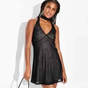 NEW Wild Fable Scarf Halter Mesh Mini Dress sz. Large